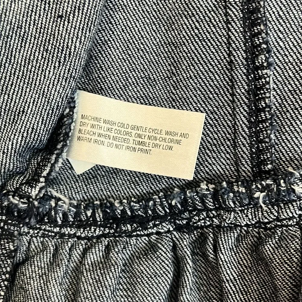 Gap Kids Girls Denim peplum jacket Sz Medium Military style